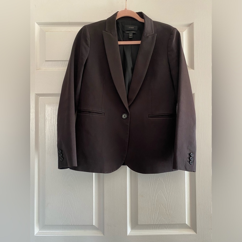 J. Crew Black‎ Blazer Stretch Cotton Size 6